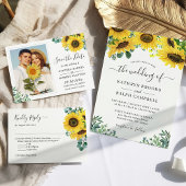 Étiquette Rustic Sunflower Eucalyptus Leaves Return Address
