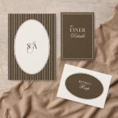 Invitation Mariage Marron et Ivoire Monogramme Classique Old (Personnalisez la collection de ce créateur indépendant. )