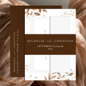 Numéro De Table Brown Fall In Love Autumn Foliage Mariage