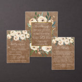 Papier Budget Floral Beige Or Brown Faire-part de mariage (Personnalisez la collection de ce créateur indépendant.)
