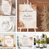 Étiquettes Cadeau Brown Watercolor Flowers Boho Style 