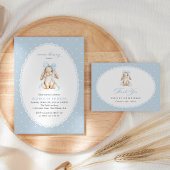 Invitation Lapin, Nœud Bleu, Points Bleus, Premier Anniversai
