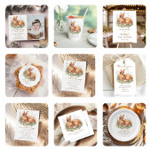 Serviette En Papier Baby shower de choux lapin et d'aquarelle