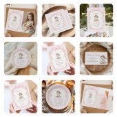 Bunny Pink Bow Gingham Baby Shower Servet