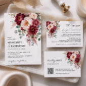 Programme de mariage plié rustique floral Rose de
