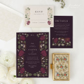 Programme de mariage Art nouveau floral Bourgogne