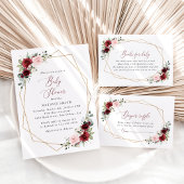 Serviette En Papier Fleurs Rouges Bourgogne, Fleurs Roses, Baby shower