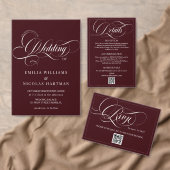 Romantisch donkerrood save the date (Personaliseer de collectie van deze zelfstandige maker.)