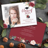 Invitation Burgundy Floral Watercolor Party