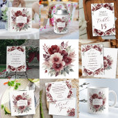 Save The Date Mariage à l'aquarelle florale de Bourgogne Enregis