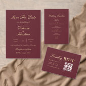 Autocollants de mariage élégants script Bourgogne (Personnalisez la collection de ce créateur indépendant. )
