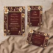 Carte de remerciements de fleurs dorées de Bourgog (Personnalisez la collection de ce créateur indépendant. )