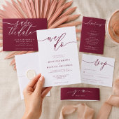 Carte De Placement Nom de mariage simple bordeaux