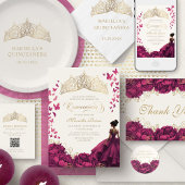Assiettes En Carton Quinceanera de Bourgogne