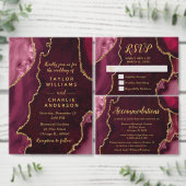 Poster Red Gold Agate Wedding Seating Chart 10 Table (Personnalisez la collection de ce créateur indépendant.)