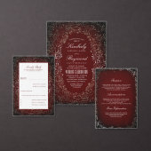 Bloemen Bourgondië en goud bruiloft informatie gas Informatiekaartje (Personaliseer de collectie van deze zelfstandige maker.)