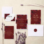 Carte de réponse du Mariage Rose de Bourgogne et d (Personnalisez la collection de ce créateur indépendant.)