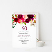 Serviette En Papier Boho rouge bordeaux 60e fête d'anniversaire