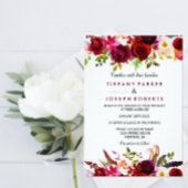 Invitation Burgundy Boho Floral Spring Engagement Party