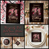 Serviette En Papier Glamorous 21st Birthday Rose Gold Pink Glitter