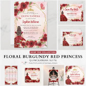 Carte De Correspondance Budget Burgundy Princesse Quinceañera Enregistrer 