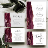 Invitations En Acrylique Arche de mariage en rose burgundy or agate rose sc