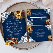 Invitation Rose Bourgogne Tournesol Marine Code QR Réception