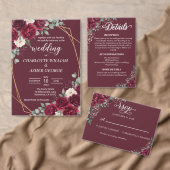 Numéro de table de mariage Rose Bourgogne Eucalypt (Personnalisez la collection de ce créateur indépendant. )