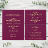 Bourgondië stijlvol gouden lijst huwelijksprogramm programma (Personaliseer de collectie van deze zelfstandige maker.)