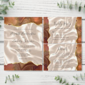 Invitation Code QR Mariage Soie Ivoire Agate Or Orange Brûlé (Personnalisez la collection de ce créateur indépendant.)