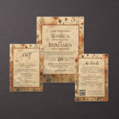 Elegant Calligraphy Fall Boho Wildflowers Wedding Save The Date (Personaliseer de collectie van deze zelfstandige maker.)