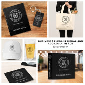 Grand Tote Bag Médaillon noir blanc élégant pour affaires Ajouter