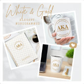 Zakelijk Monogram Logo Wit Goud Trellis Magneet