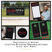 Stylo Noir Logo Monogramme professionnel noir rouge