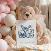 Planche À Découper Papillons dans Delft Blue, personnalisable