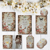 Assiettes En Carton Baby shower naturel des champignons papillons