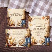 Carte De Remerciements Cactus Desert 1st Rodeo Party