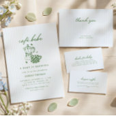 Invitation Cafe Bebe Shower | Bébé vert et bleu en route