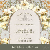 Calla Lily Gold Foil Faire-part de mariage par Muc