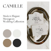 Carte de numéro de table de mariage à monogramme m