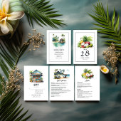Menu Mariage de destination des Caraïbes Watercolor