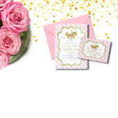 Monnaie rose Carousel vert or Invitation Anniversa