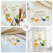 Invitation Baby shower Dinosaur en caricature