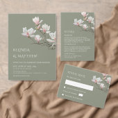 Sticker Carré Mariage Magnolia Beaux-Arts (Personnalisez la collection de ce créateur indépendant. )