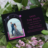 Invitation Tout En Un Mariage d'astronomie céleste noir violet de la lun