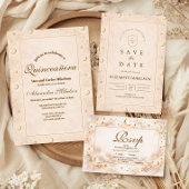 Cartons Réponse Celestial Gold Moon Quinceañera