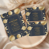 Hemelse Marine Gouden Halve Maan bruiloft Save The Date