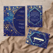 Céleste étoile faire-part de mariage bleu nuit (Personnalisez la collection de ce créateur indépendant. )