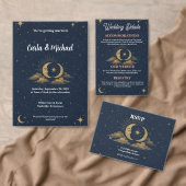 Celestial Starry Night Gold Moon Wedding Menu (Personaliseer de collectie van deze zelfstandige maker.)