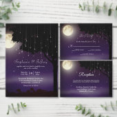 Invitation Mariage céleste à cordes de nuit étoilées (Personnalisez la collection de ce créateur indépendant.)